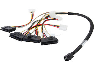 Internal cable SFF8643 to x4 SAS8482 w/power (mini SAS HD to SAS HDD)