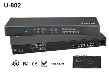 Local/1 Remote Combo Cat6 8-Port KVM U-802