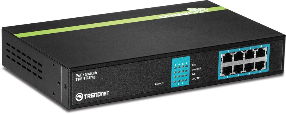 TRENDnet 8-port PoE+ Gigabit Switches (105W) TPE-TG81g