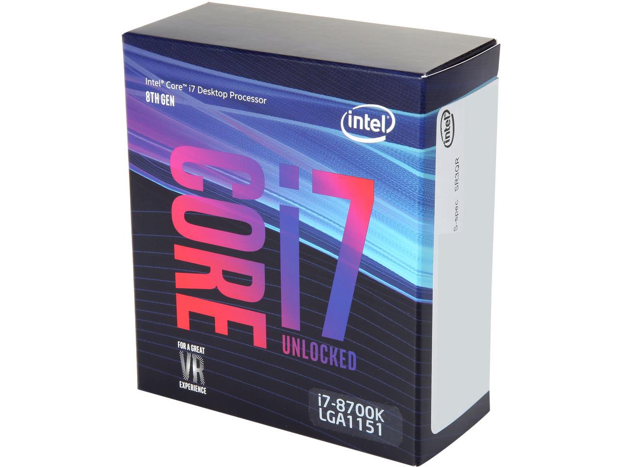Bộ xử lý Intel® Core™ i7-8700K 12M bộ nhớ đệm, lên đến 4,70 GHz