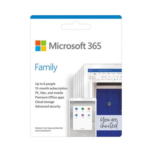Phần Mềm Microsoft 365 Family English APAC EM Subscr 1YR Medialess P6 (6GQ-01144)