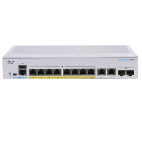 Thiết Bị Mạng Switch Cisco 10-port Gigabit Ethernet PoE Managed CBS350-8FP-E-2G-EU
