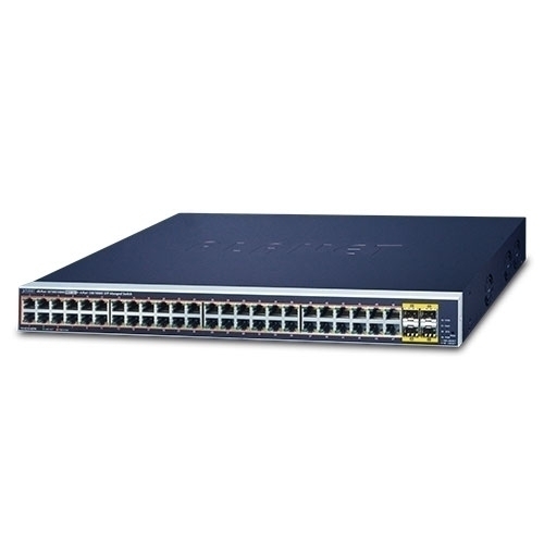 Thiết bị chuyển mạch PLANET IPv6/IPv4, 48-Port Managed 802.3at POE+ + 4-Port Gigabit SFP Gigabit Ethernet Switch (400W)