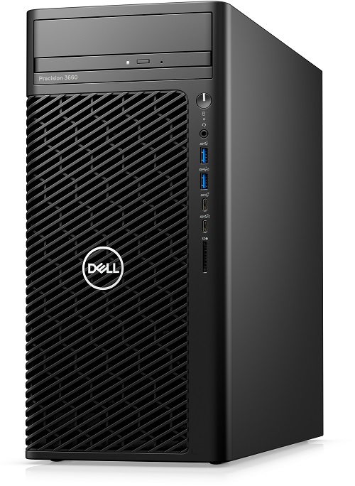 Máy tính trạm Dell Precision 3660 Tower, i7-12700, 16GB, 256GB SSD, 1TB, DVDRW, T1000 4GB, KB, M, 4x mDP to DP, 300W PSU, Ubuntu