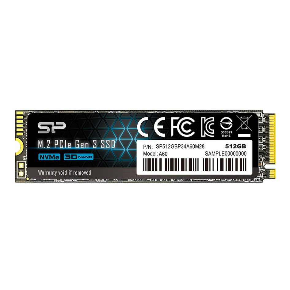 SSD SILICON A60 - 512GB (M2.PCIe 3x4) SP512GBP34A60M28