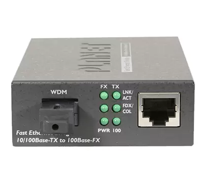 Chuyển đổi quang điện 1 sợi PLANET FT-806A20 10/100BASE-TX to 100BASE-FX (WDM TX:1310nm, SM) Bridge Media Converter – 20km